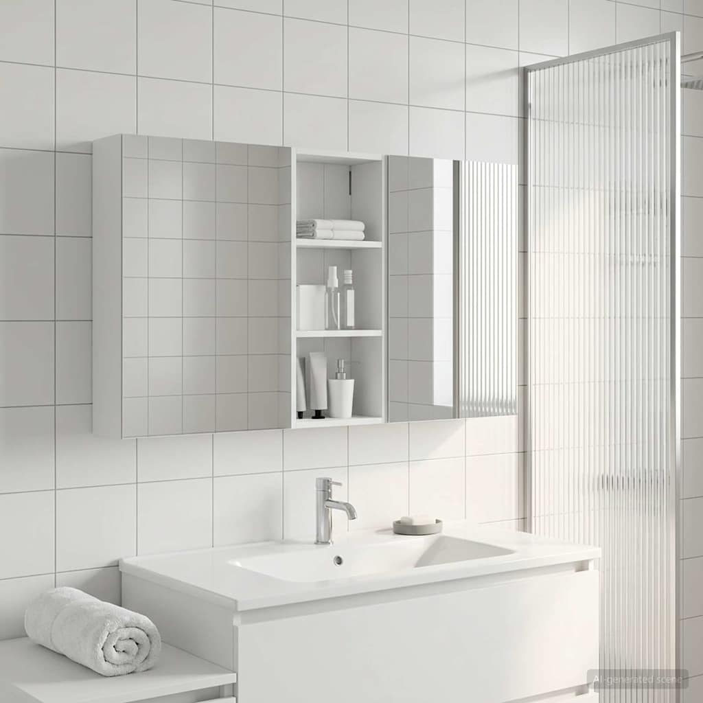 Juego de Muebles de Baño con estante 3 pcs 100 x 10,5 x 50 cm