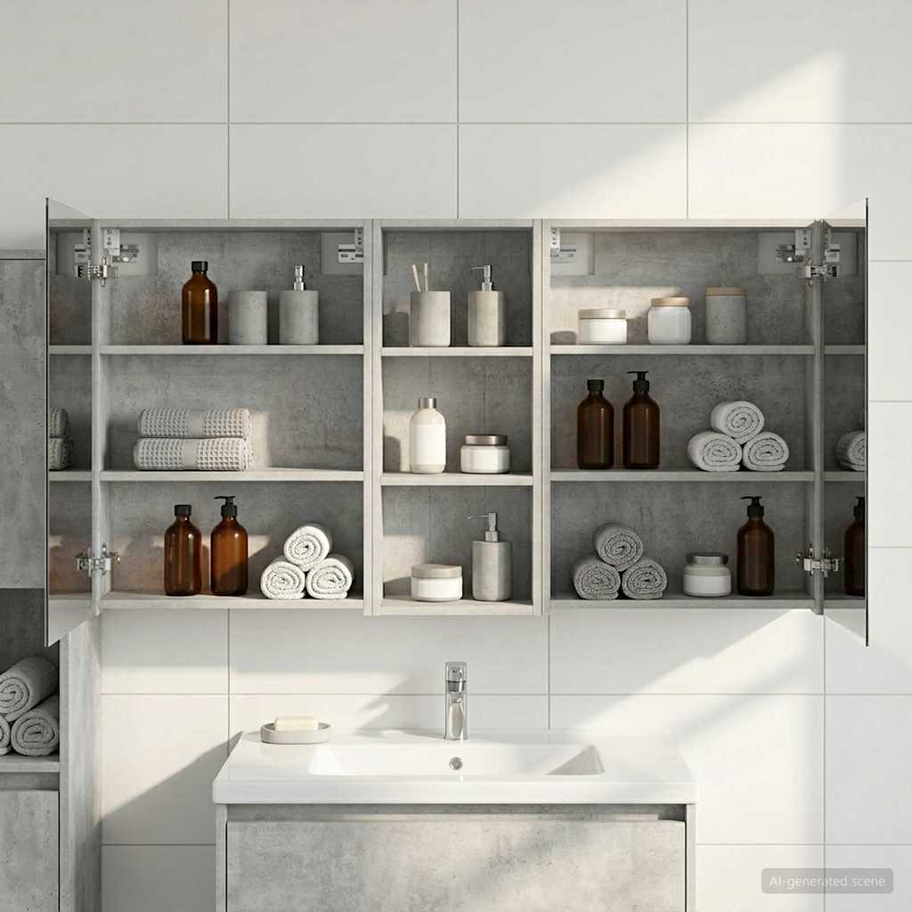 Juego de Muebles de Baño con estante 3 pcs 100 x 10,5 x 50 cm