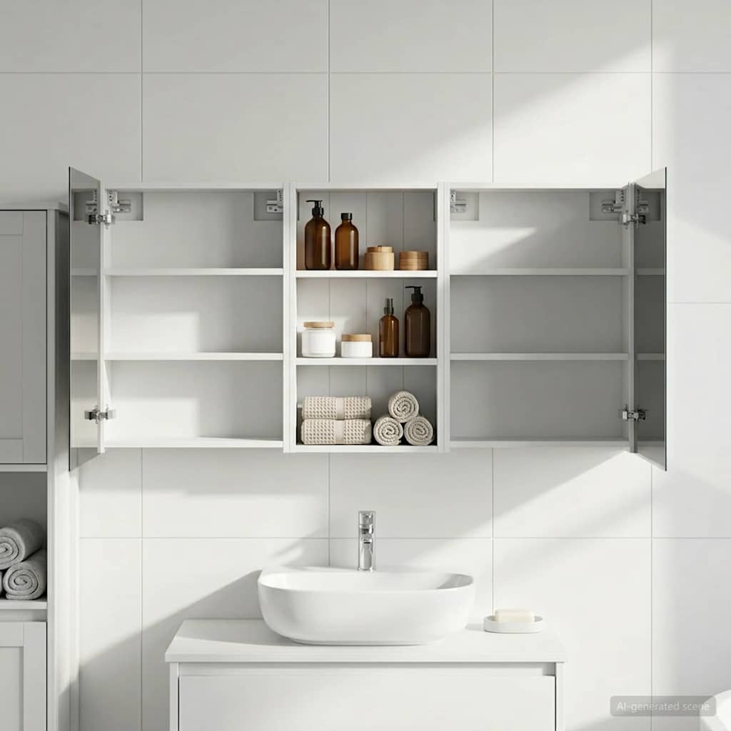 Juego de Muebles de Baño con estante 3 pcs 100 x 10,5 x 50 cm