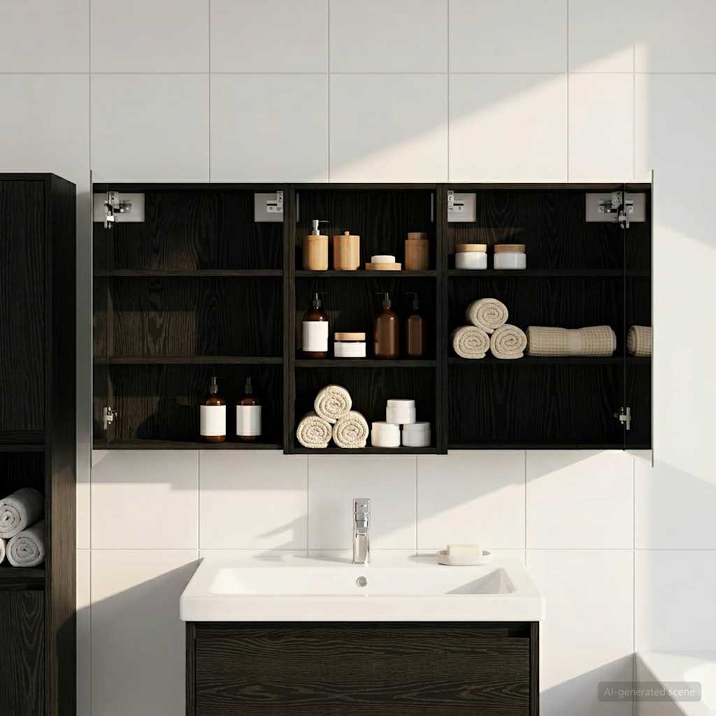 Juego de Muebles de Baño con estante 3 pcs 100 x 10,5 x 50 cm
