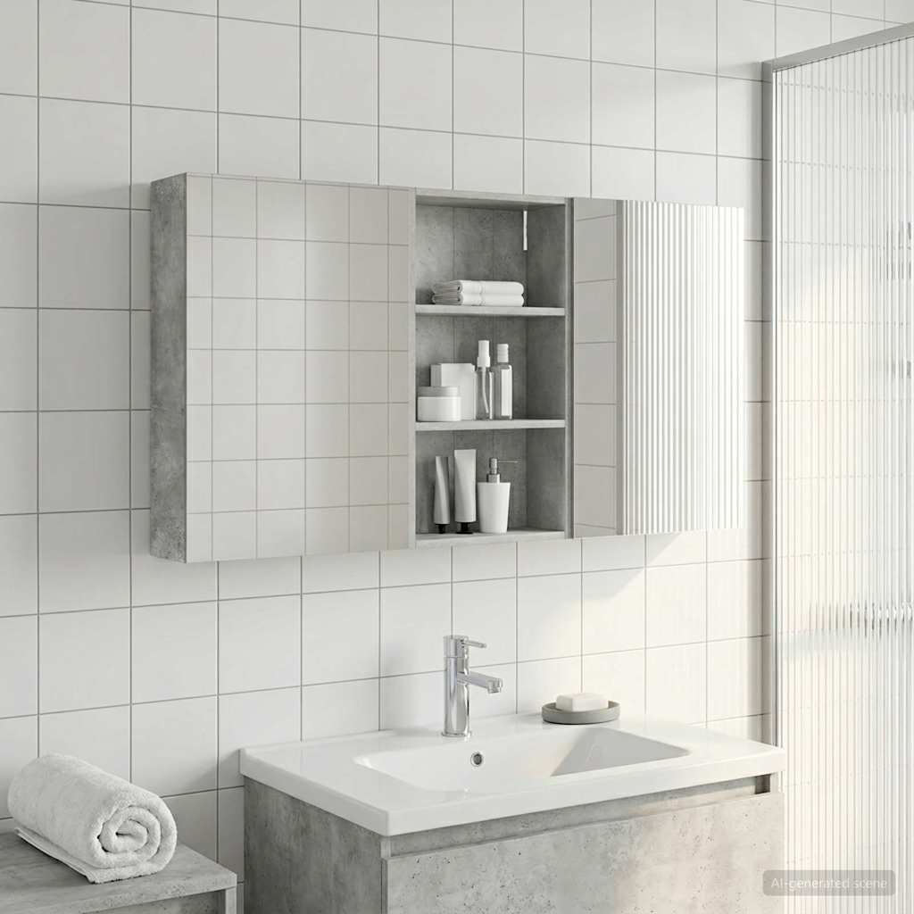 Juego de Muebles de Baño con estante 3 pcs 100 x 10,5 x 50 cm