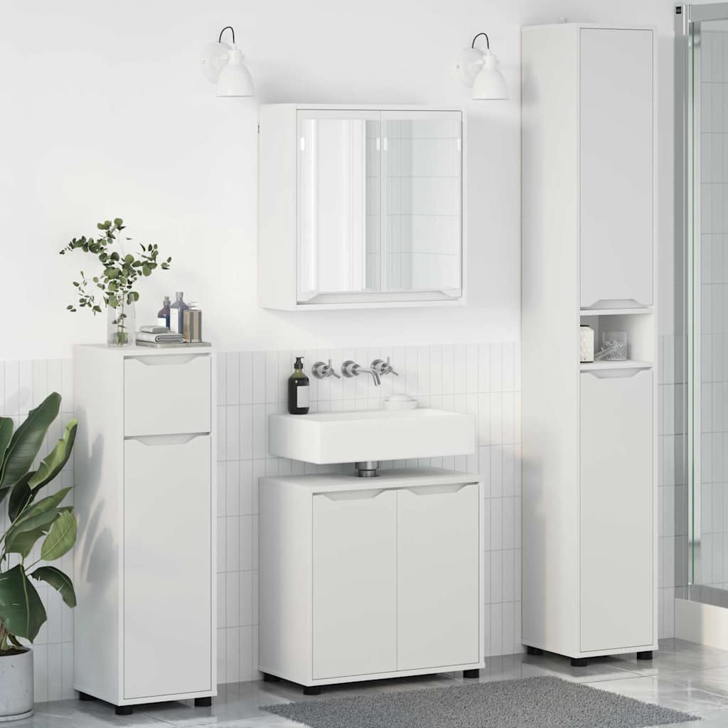 Juego de muebles de baño con cajón 4 pcs Madera contrachapada