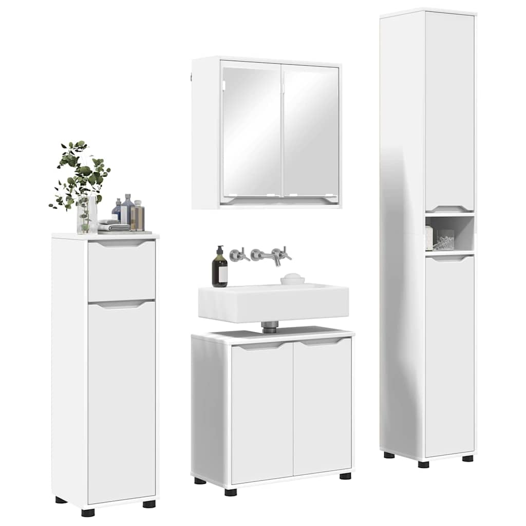 Juego de muebles de baño con cajón 4 pcs Madera contrachapada