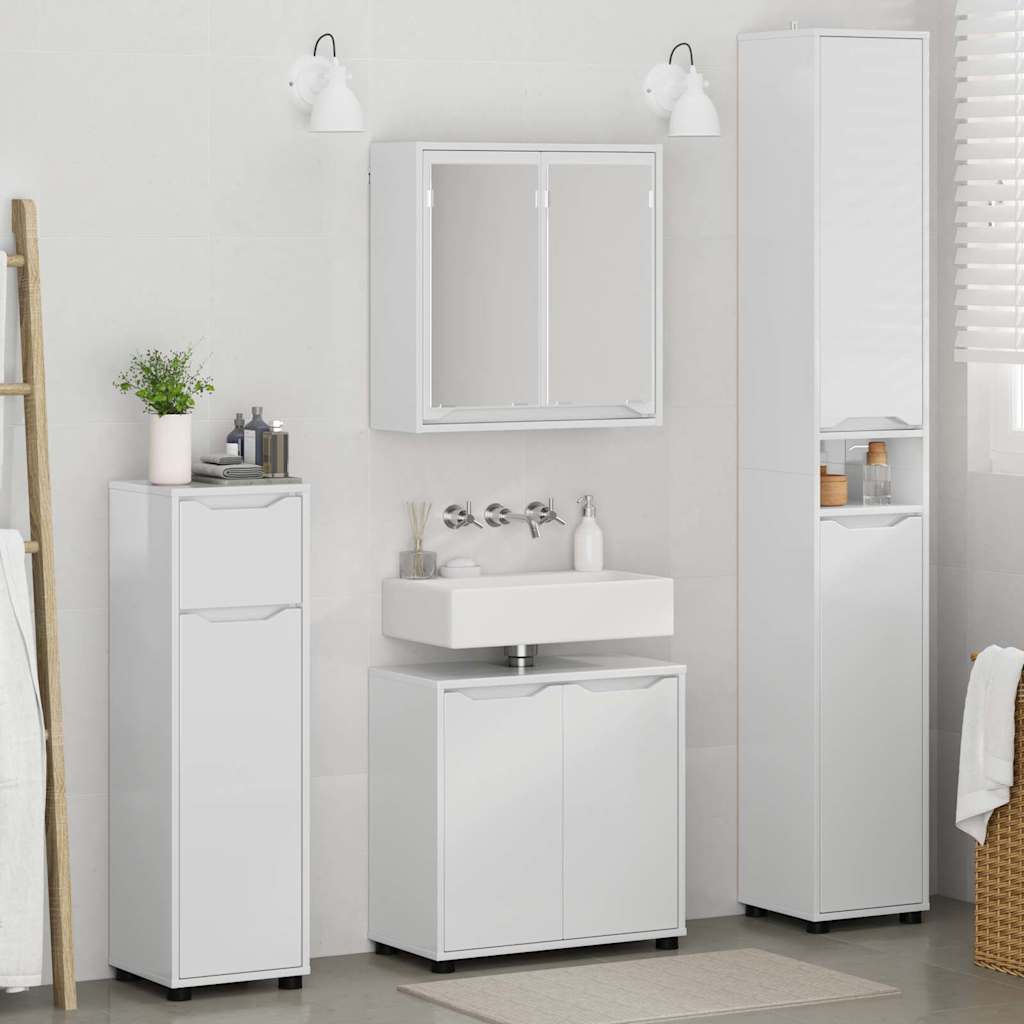 Juego de muebles de baño 4 pcs brillante Madera contrachapada
