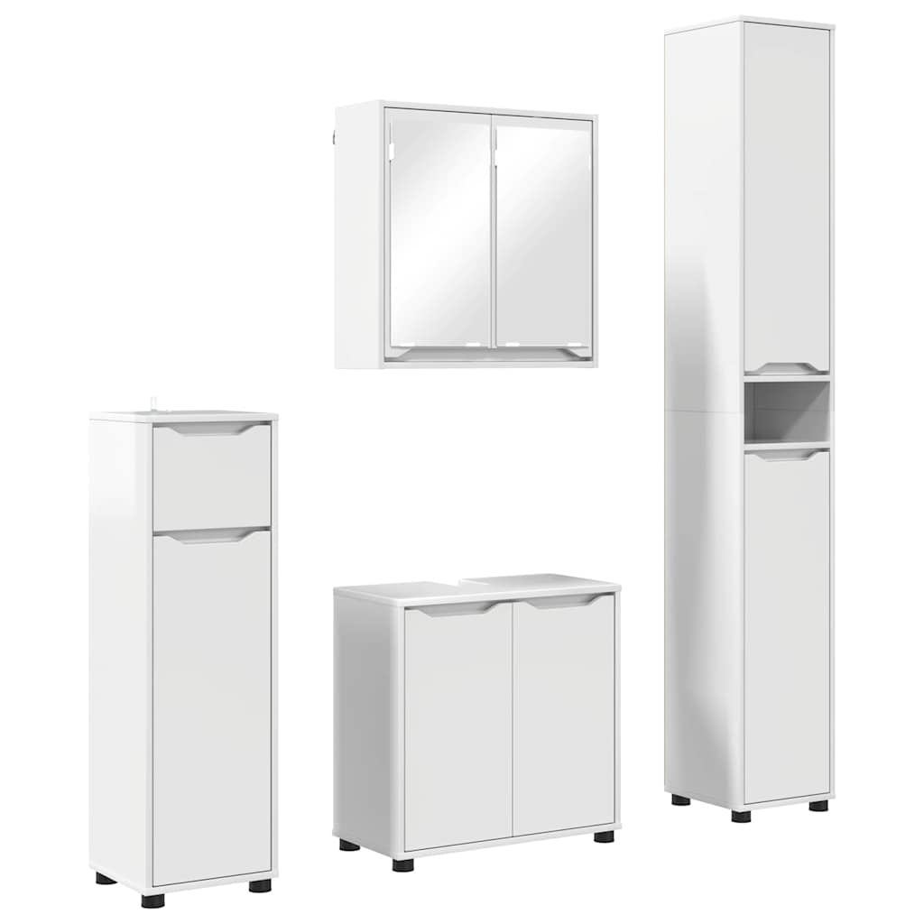 Juego de muebles de baño 4 pcs brillante Madera contrachapada