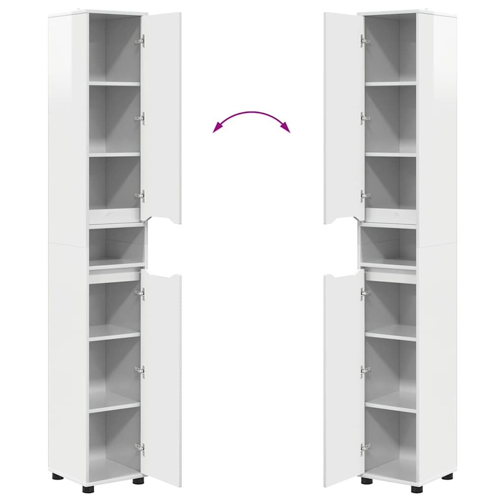 Juego de muebles de baño 4 pcs brillante Madera contrachapada