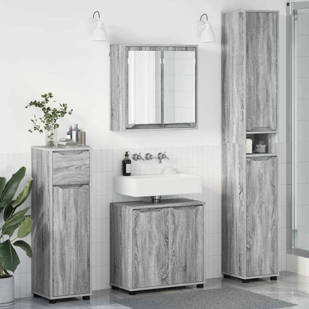Juego de muebles de baño 4 pcs brillante Madera contrachapada