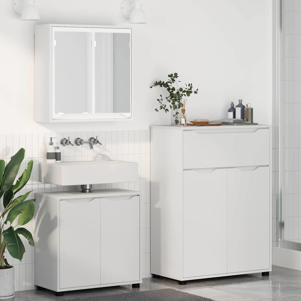 Juego de muebles de baño con cajón 3 pcs Madera contrachapada