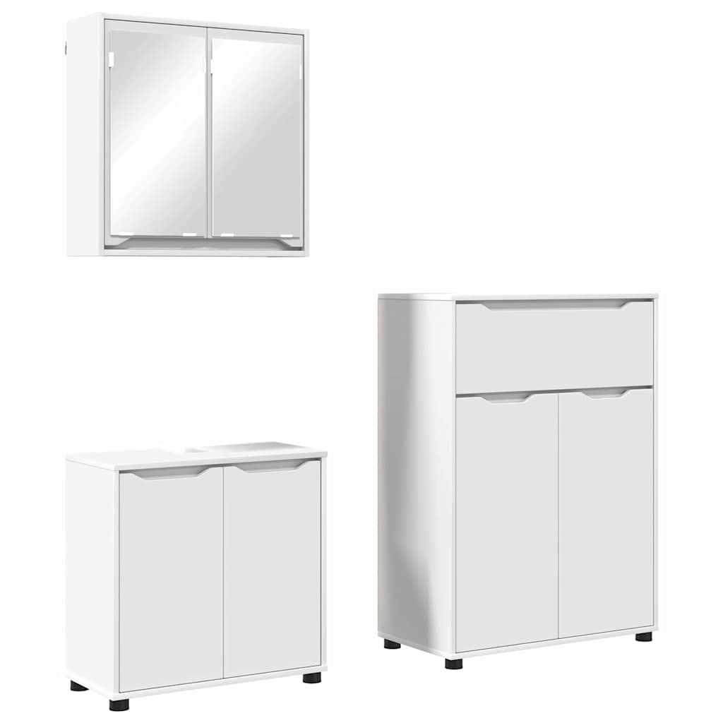 Juego de muebles de baño con cajón 3 pcs Madera contrachapada