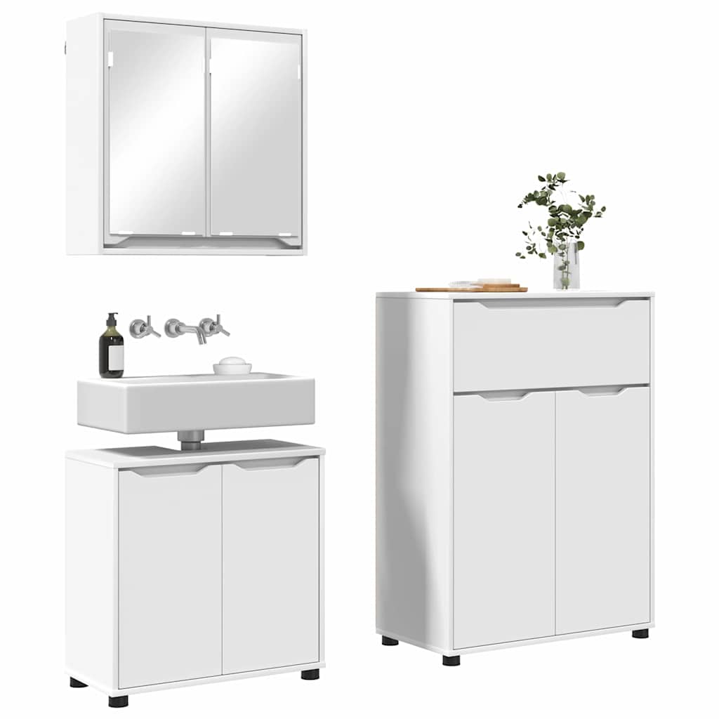Juego de muebles de baño con cajón 3 pcs Madera contrachapada