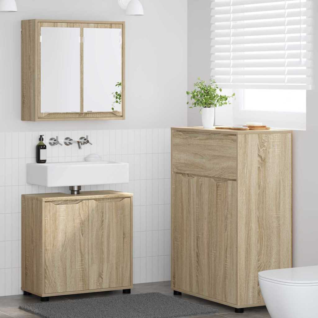 Juego de muebles de baño con cajón 3 pcs Madera contrachapada