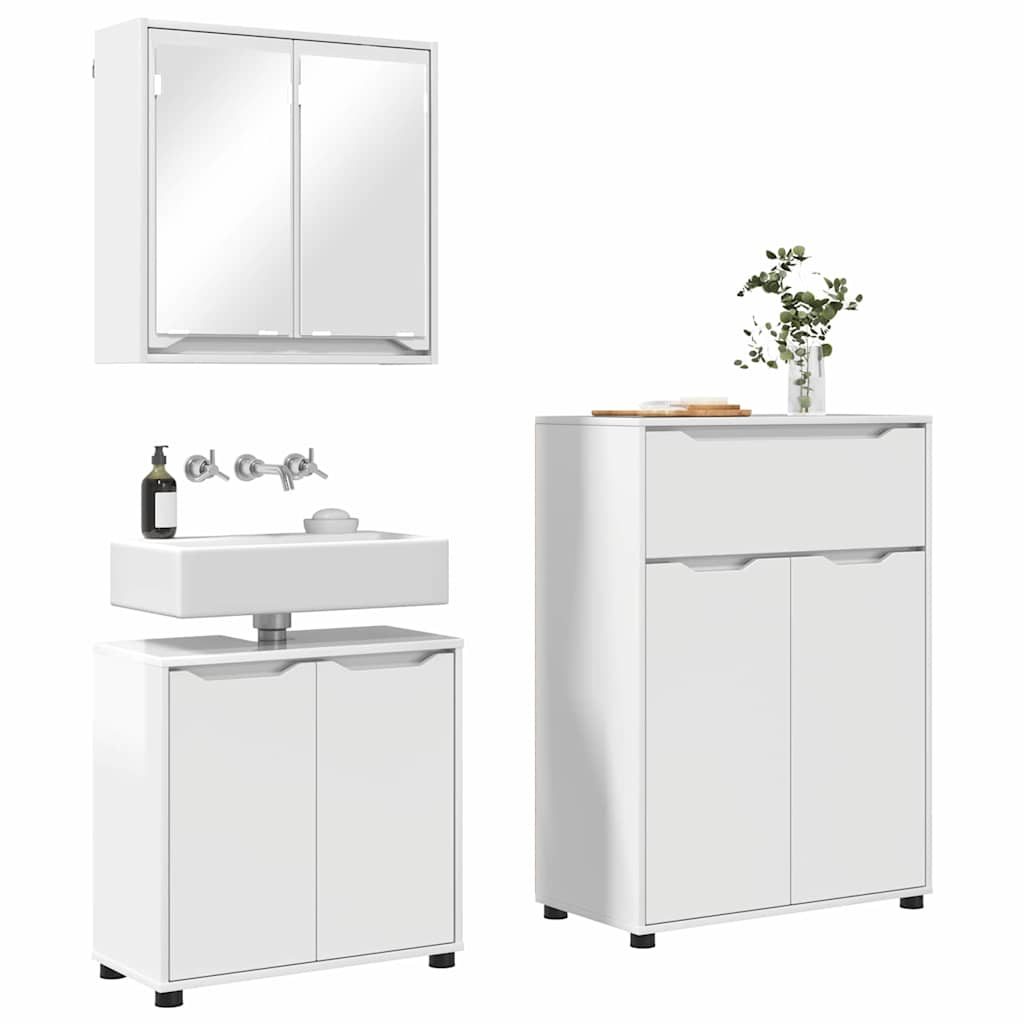 Juego de muebles de baño 3 pcs brillante Madera contrachapada