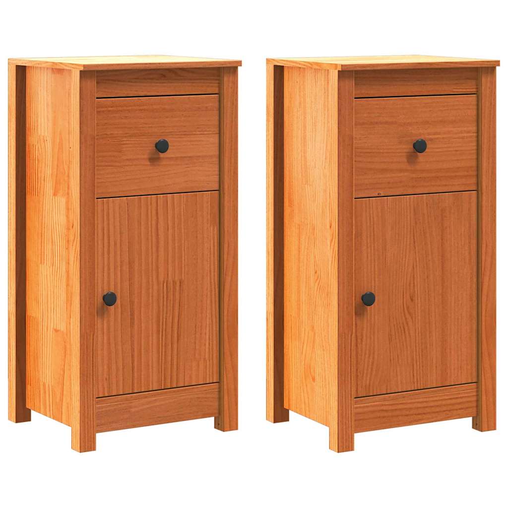 Vitrina 2 pcs Marrón cera 39 x 34,5 x 80 cm