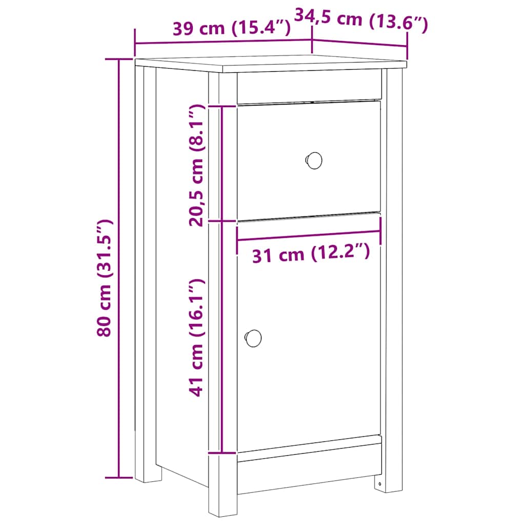 Vitrina 2 pcs Marrón cera 39 x 34,5 x 80 cm