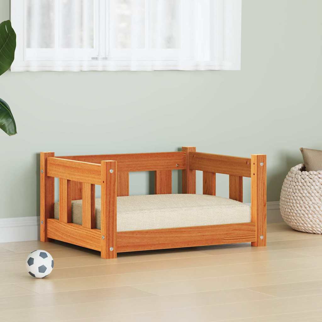 Cama para perro con almacenamiento Marrón cera 100 x 70 x 28 cm