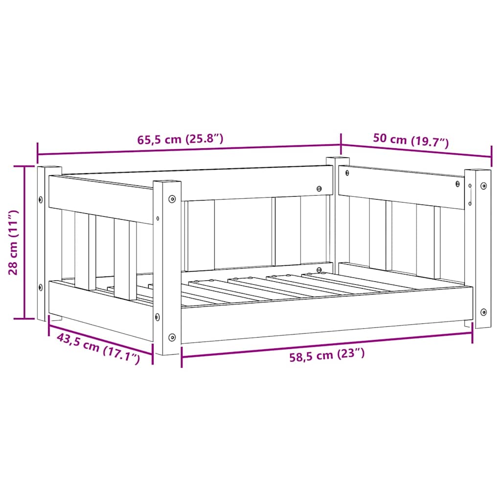Cama para cão Castanha de cera 65,5 x 50 x 28 cm