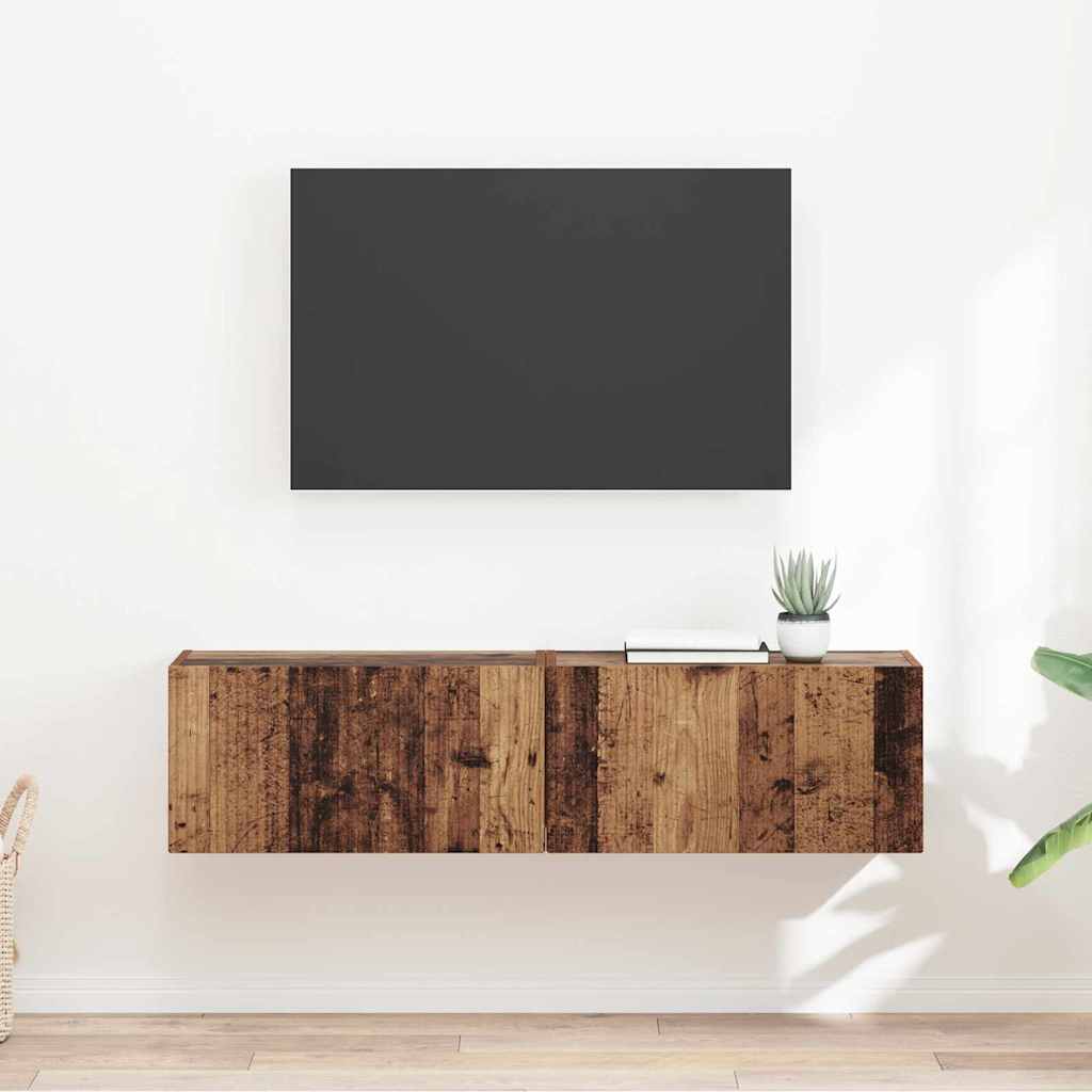 Mueble de TV Montado en la Pared 2 pcs 39 x 31 x 29,5 cm