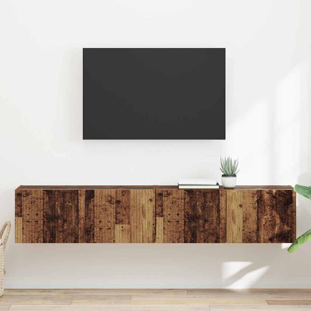 Mueble de TV Montado en la Pared 2 pcs 39 x 31 x 29,5 cm