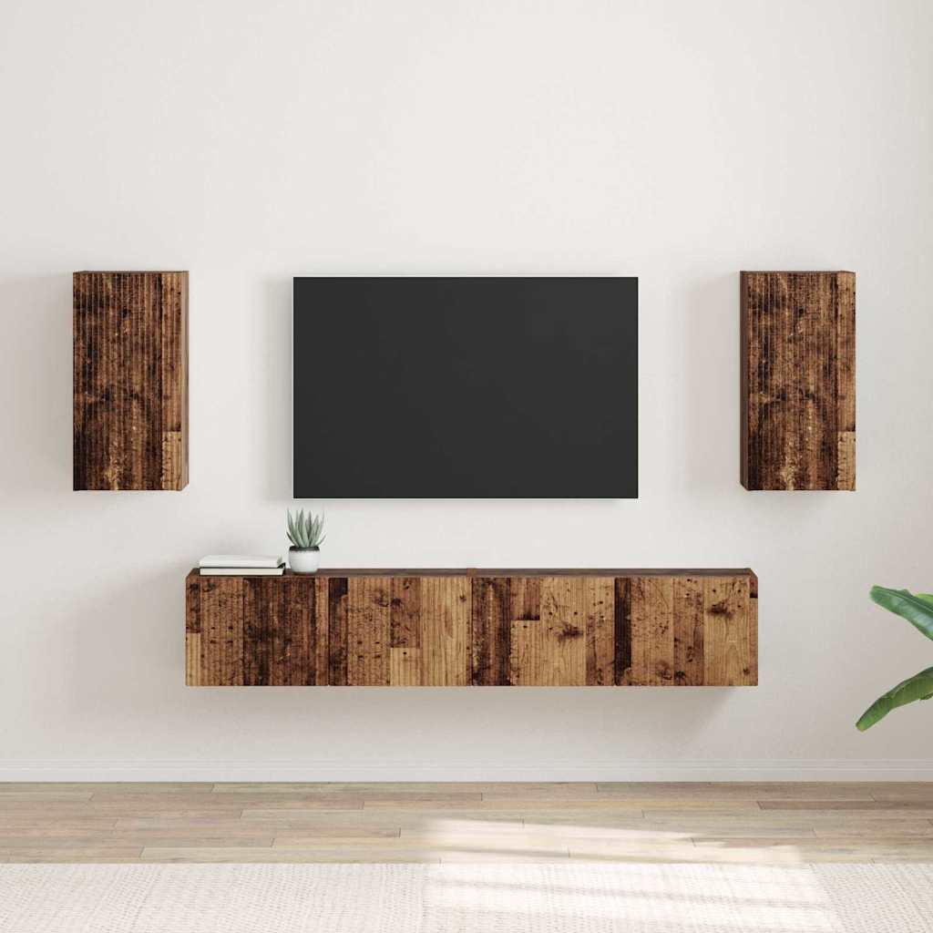 Mueble de TV Montado en la Pared 2 pcs 30 x 31 x 100 cm