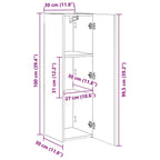Mueble de TV Montado en la Pared 2 pcs 30 x 31 x 100 cm