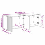 Mueble de TV Montado en la Pared 2 pcs 59,5 x 31 x 40 cm
