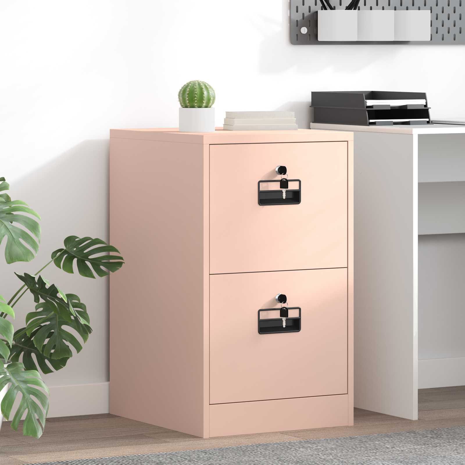 2-Piece Filing Cabinet 44 x 50 x 139 cm Cold Rolled Steel