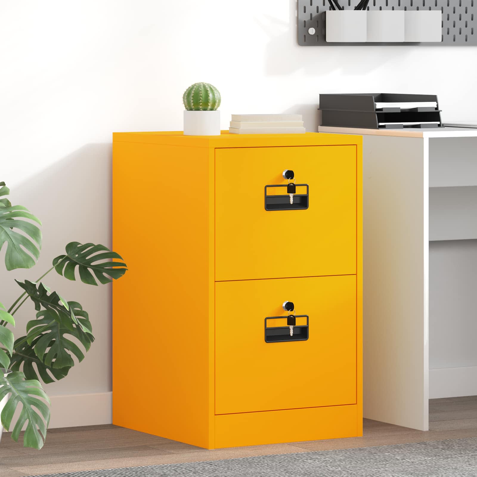 2-Piece Filing Cabinet 44 x 50 x 139 cm Cold Rolled Steel