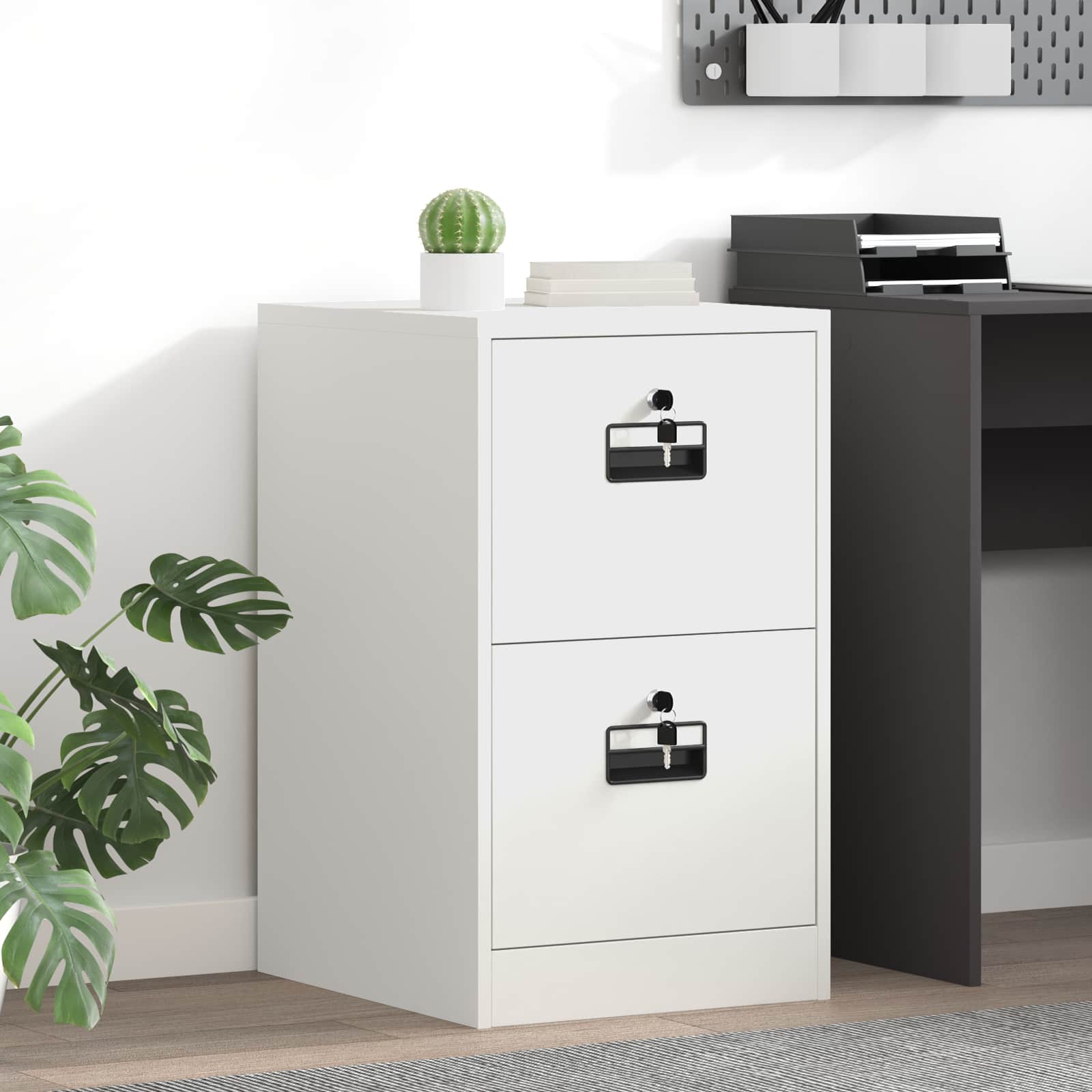 2-Piece Filing Cabinet 44 x 50 x 139 cm Cold Rolled Steel