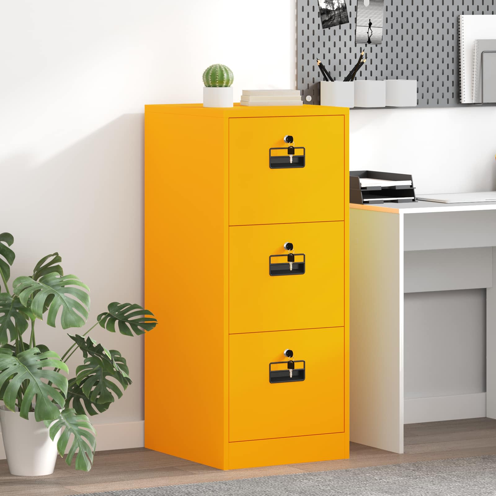 2-Piece Filing Cabinet 44 x 50 x 139 cm Cold Rolled Steel