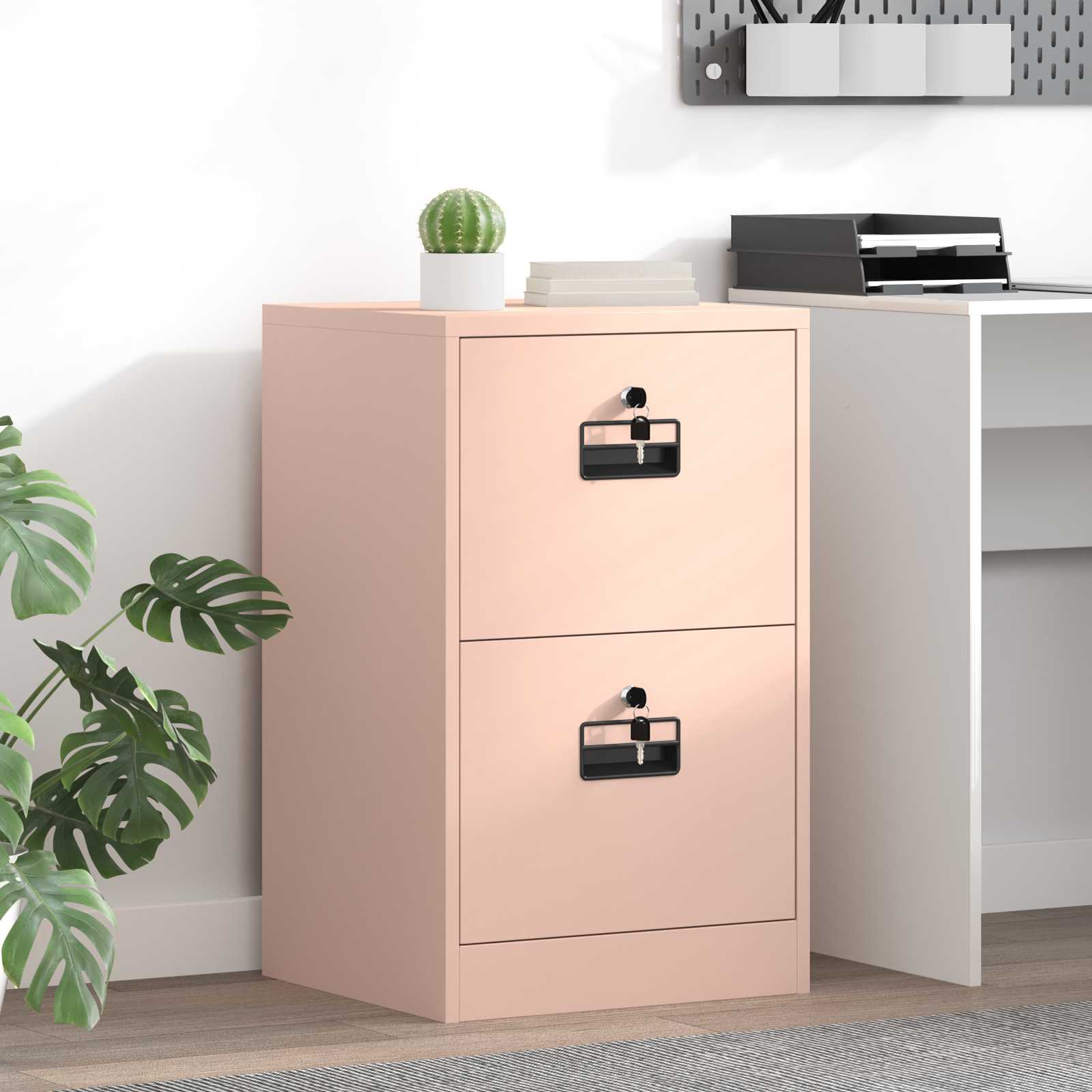 2-Piece Filing Cabinet 44 x 50 x 139 cm Cold Rolled Steel