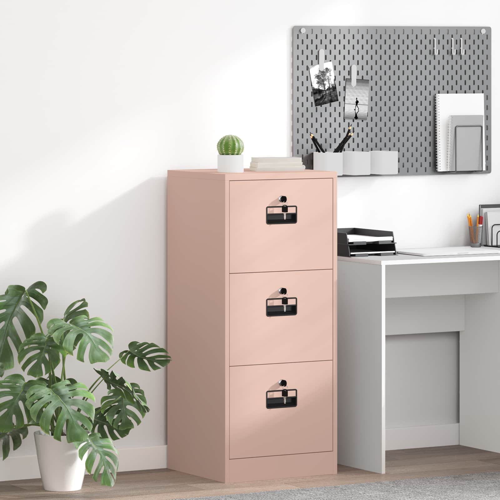 2-Piece Filing Cabinet 44 x 50 x 139 cm Cold Rolled Steel