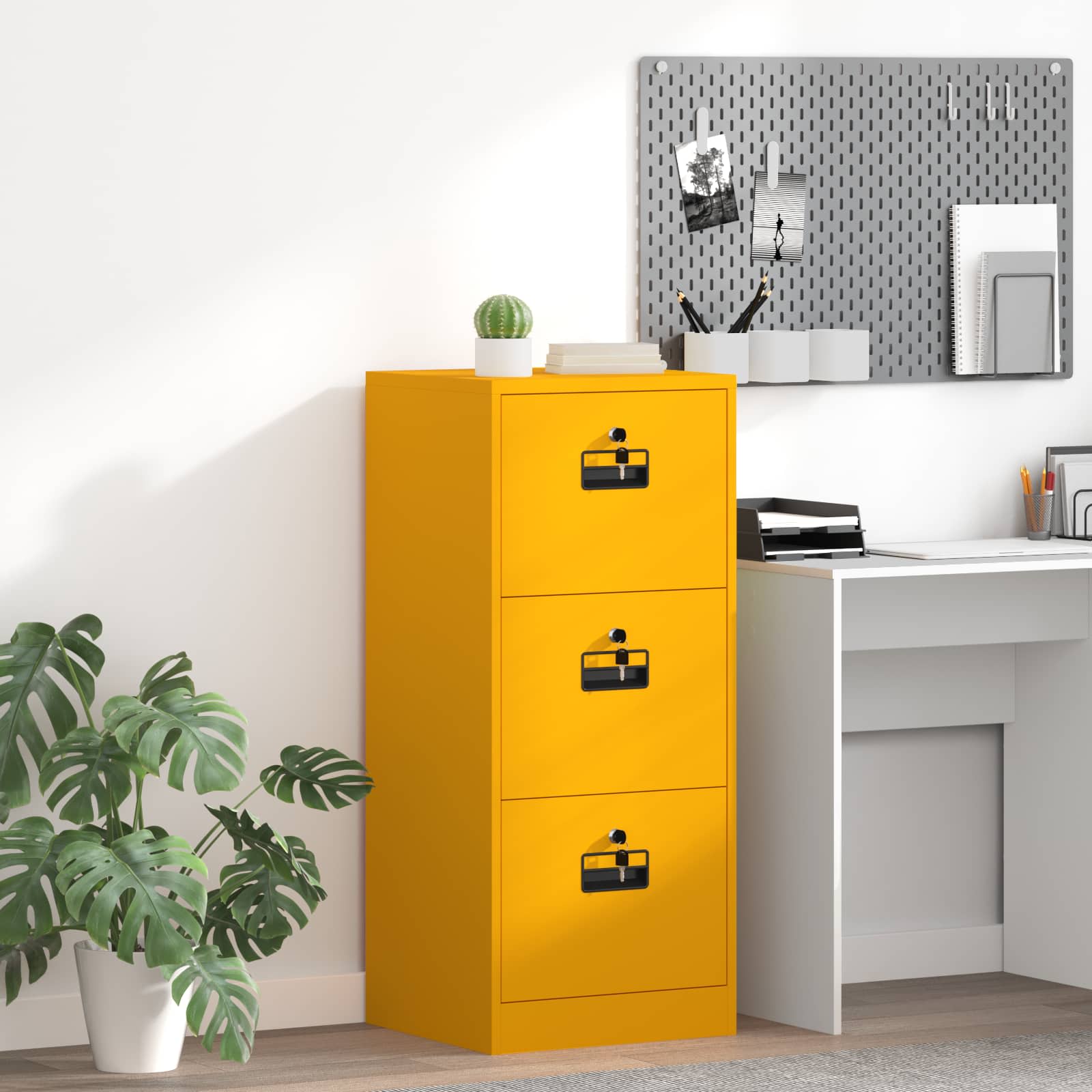 2-Piece Filing Cabinet 44 x 50 x 139 cm Cold Rolled Steel