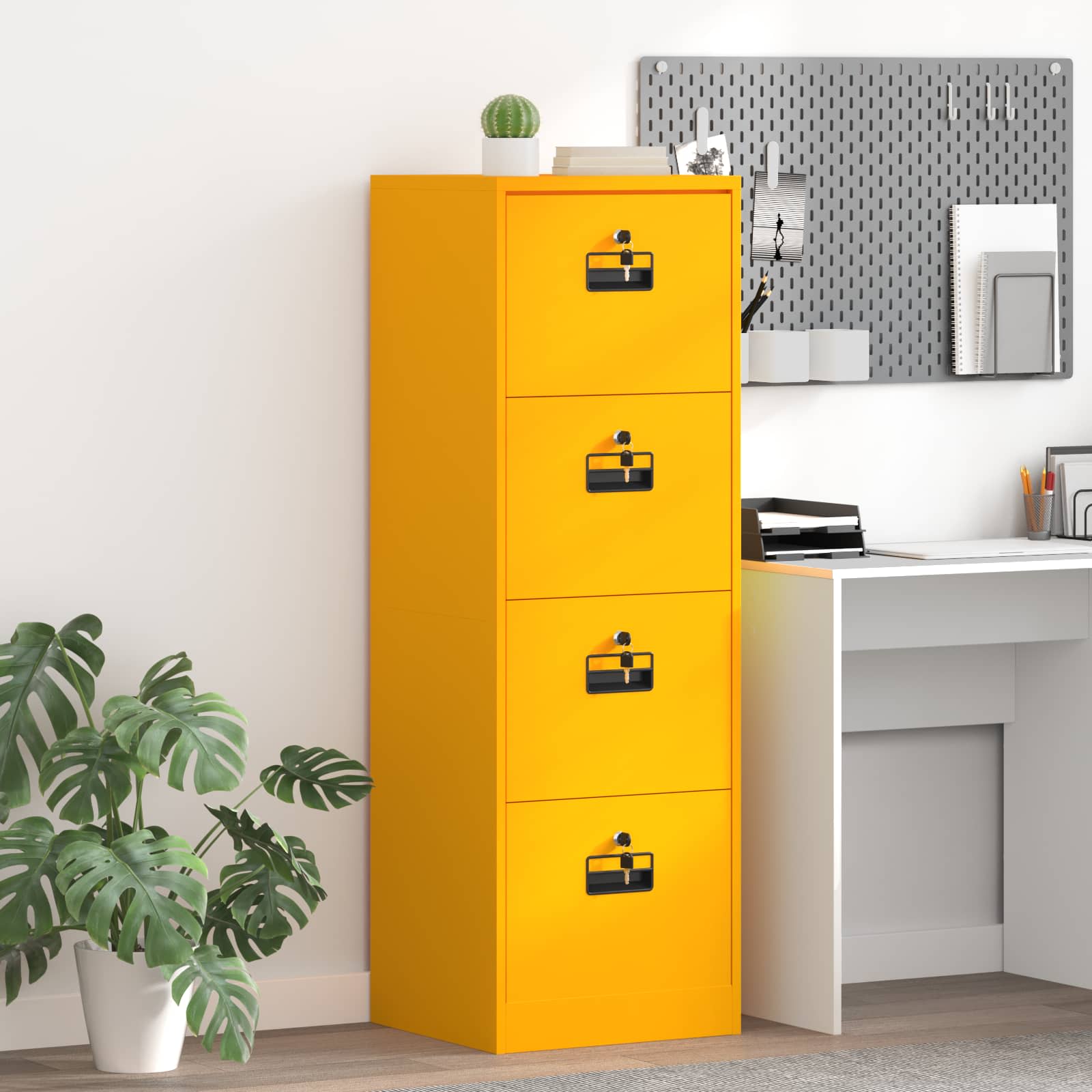 2-Piece Filing Cabinet 44 x 50 x 139 cm Cold Rolled Steel