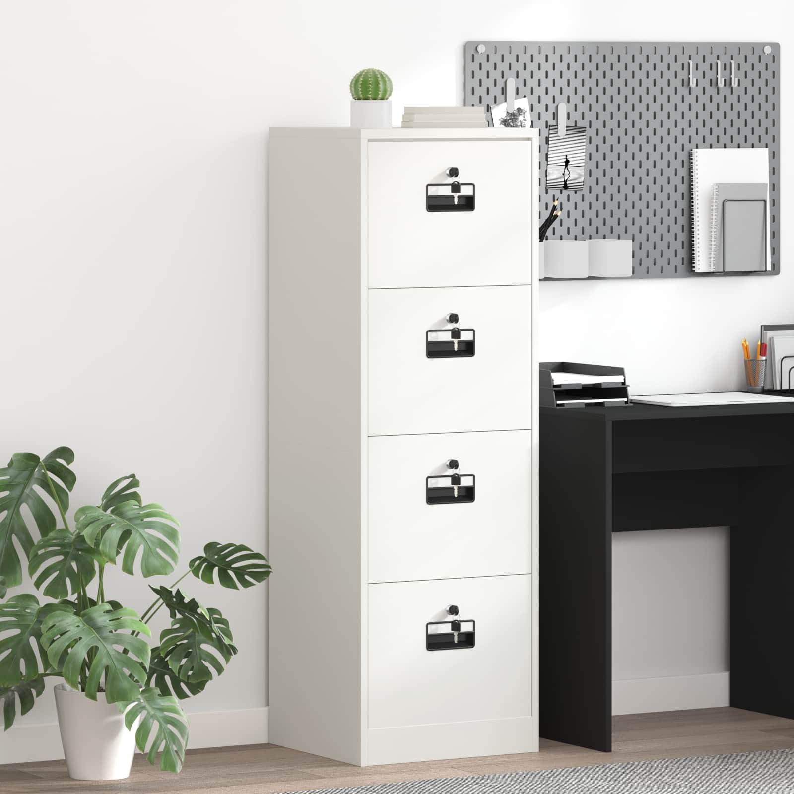 2-Piece Filing Cabinet 44 x 50 x 139 cm Cold Rolled Steel