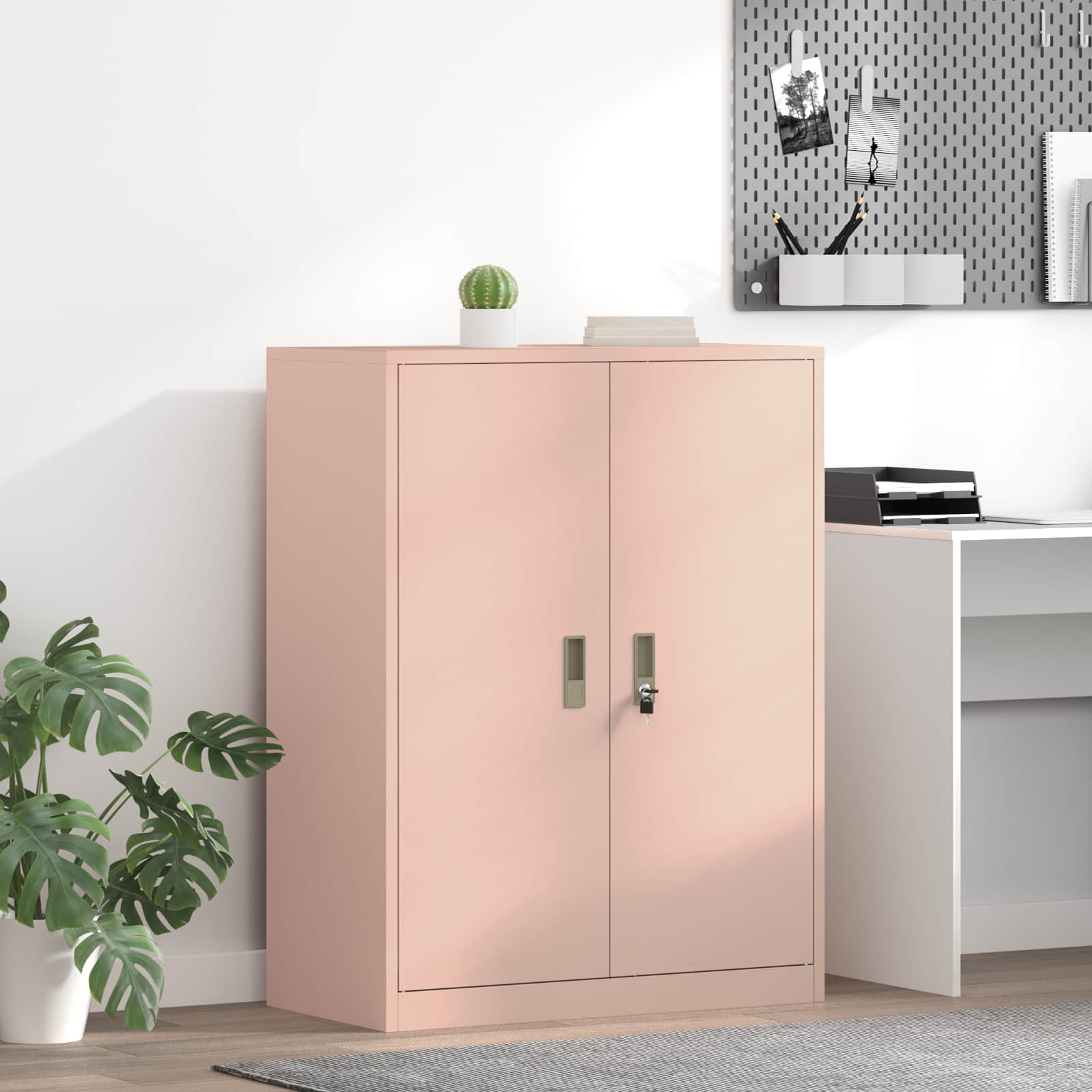 Armario de almacenamiento Rosa 60 x 40 x 40 cm Acero