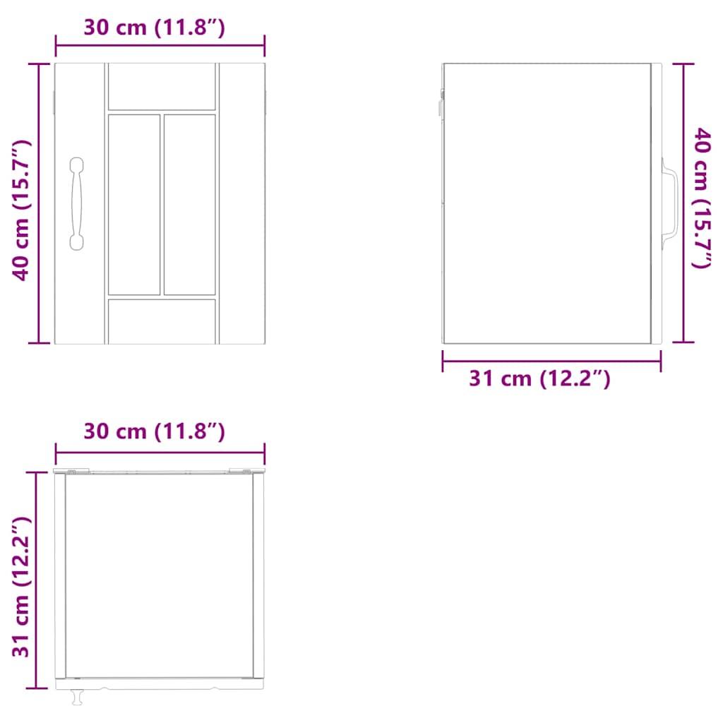 Armario de Pared LUCCA 2 pcs 30 x 31 x 40 cm