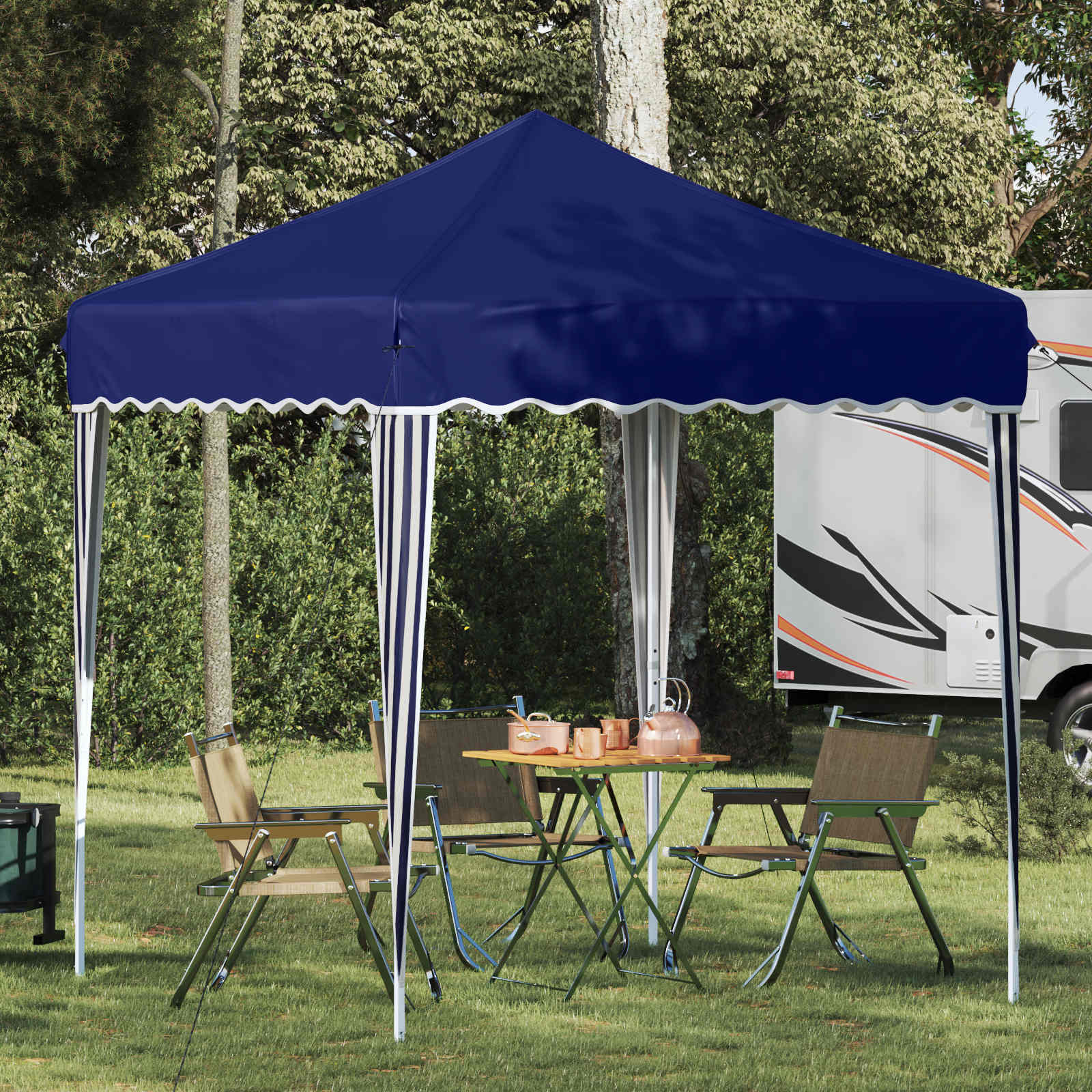 Carpa Plegable para Fiestas 195 x 195 x 245 cm Azul Tela Oxford