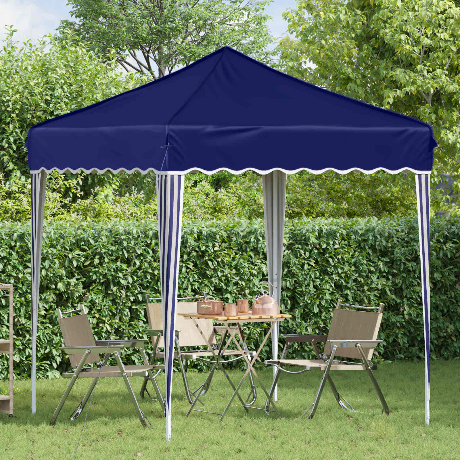 Carpa Plegable para Fiestas 195 x 195 x 245 cm Azul Tela Oxford