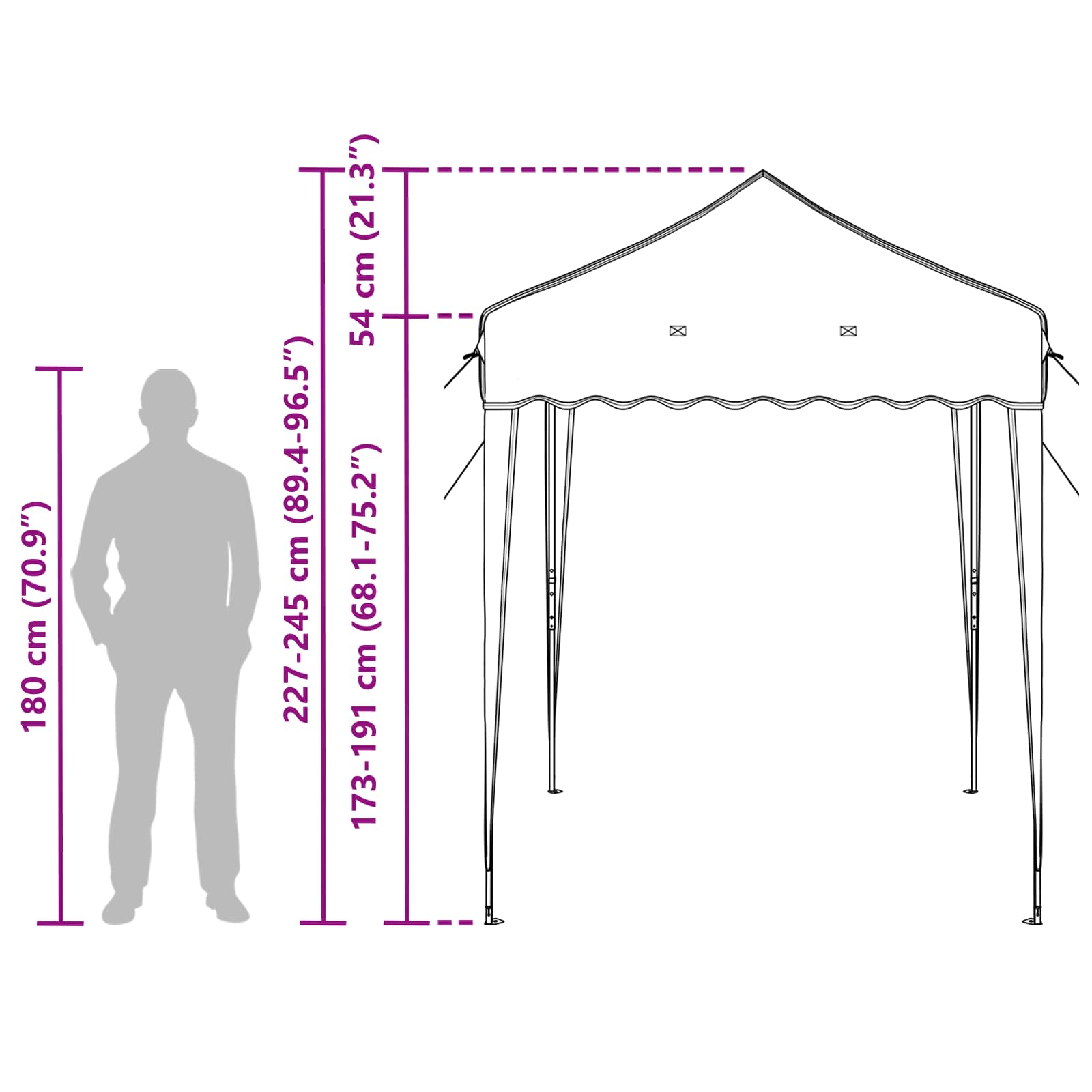 Carpa Plegable para Fiestas 195 x 195 x 245 cm Azul Tela Oxford