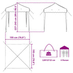Carpa Plegable para Fiestas 195 x 195 x 245 cm Azul Tela Oxford