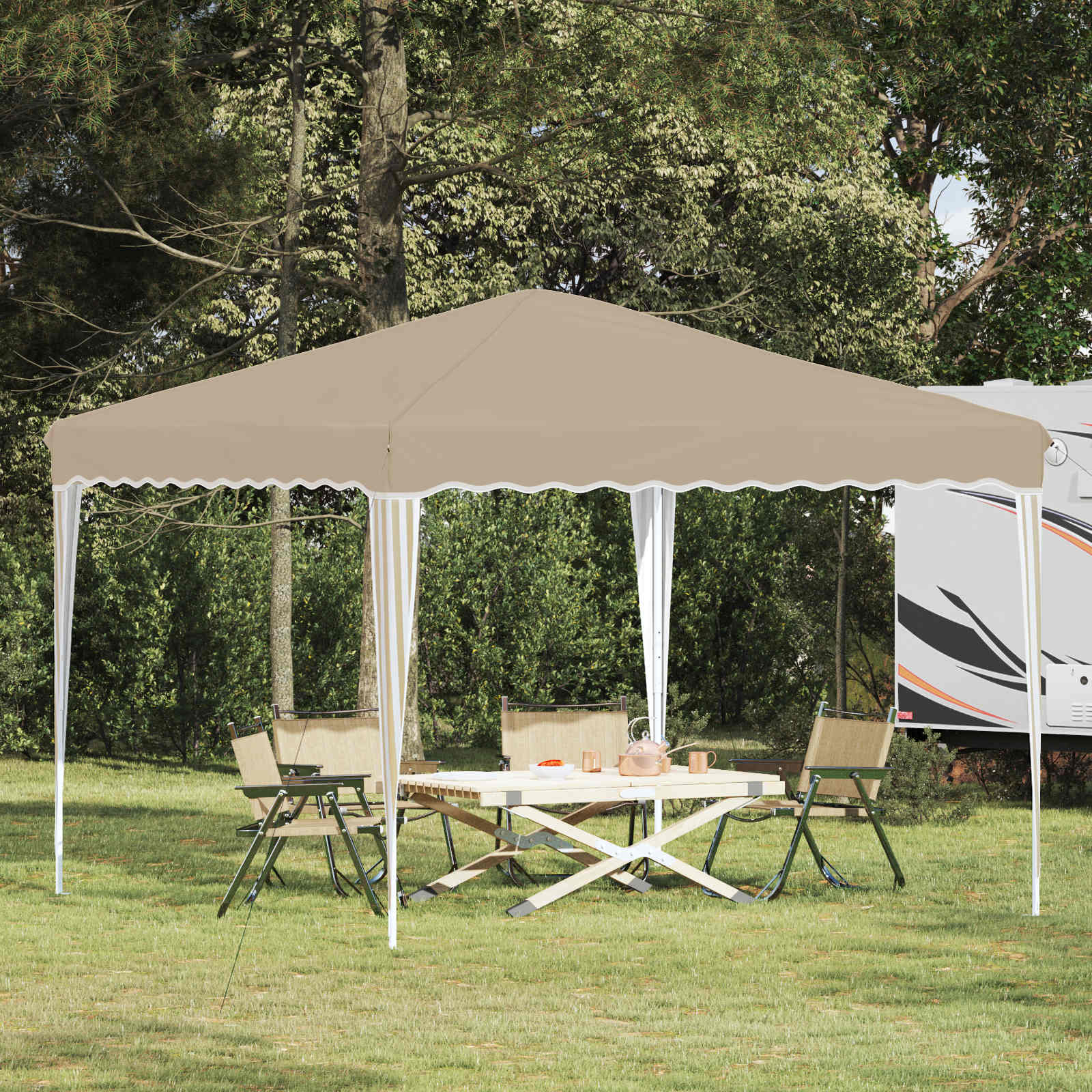 Tenda Dobrável para Festas 288 x 288 x 245 cm Azul Tecido Oxford