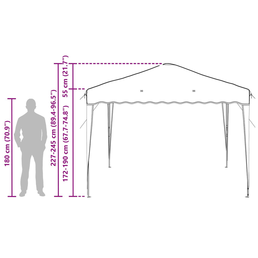 Carpa Plegable para Fiestas 288 x 288 x 245 cm Azul Tela Oxford
