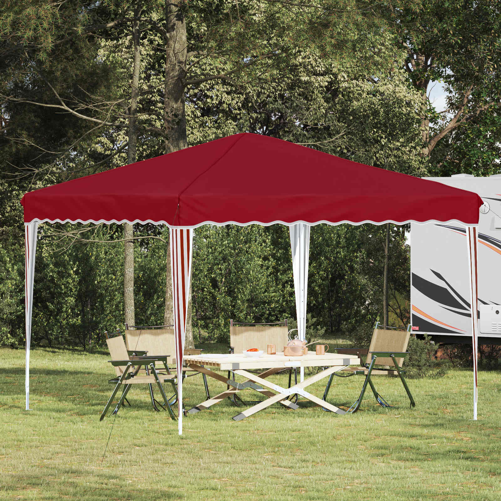 Tenda Dobrável para Festas 288 x 288 x 245 cm Azul Tecido Oxford