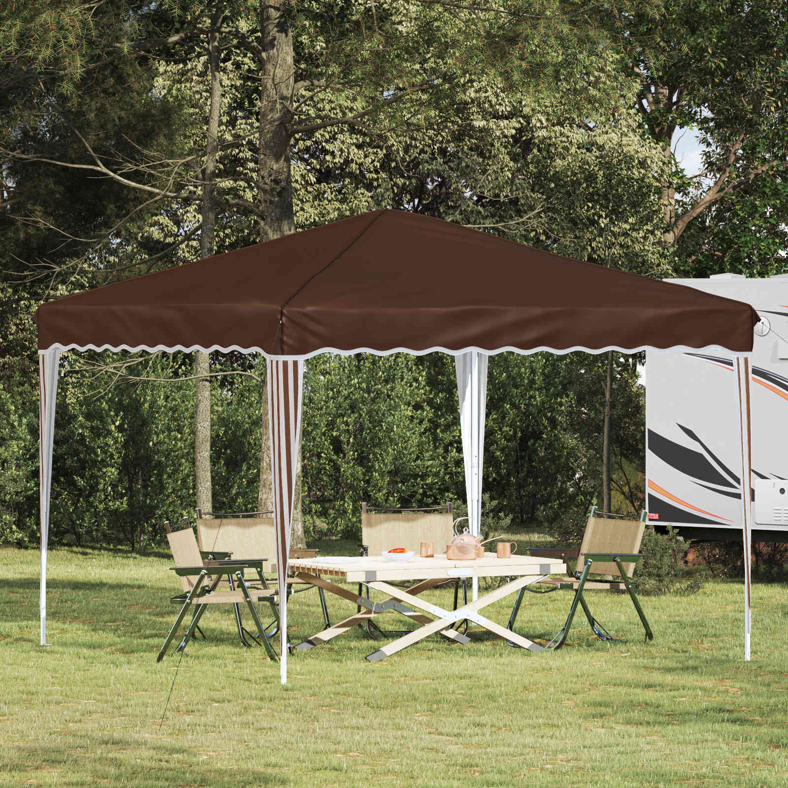 Tenda Dobrável para Festas 288 x 288 x 245 cm Azul Tecido Oxford