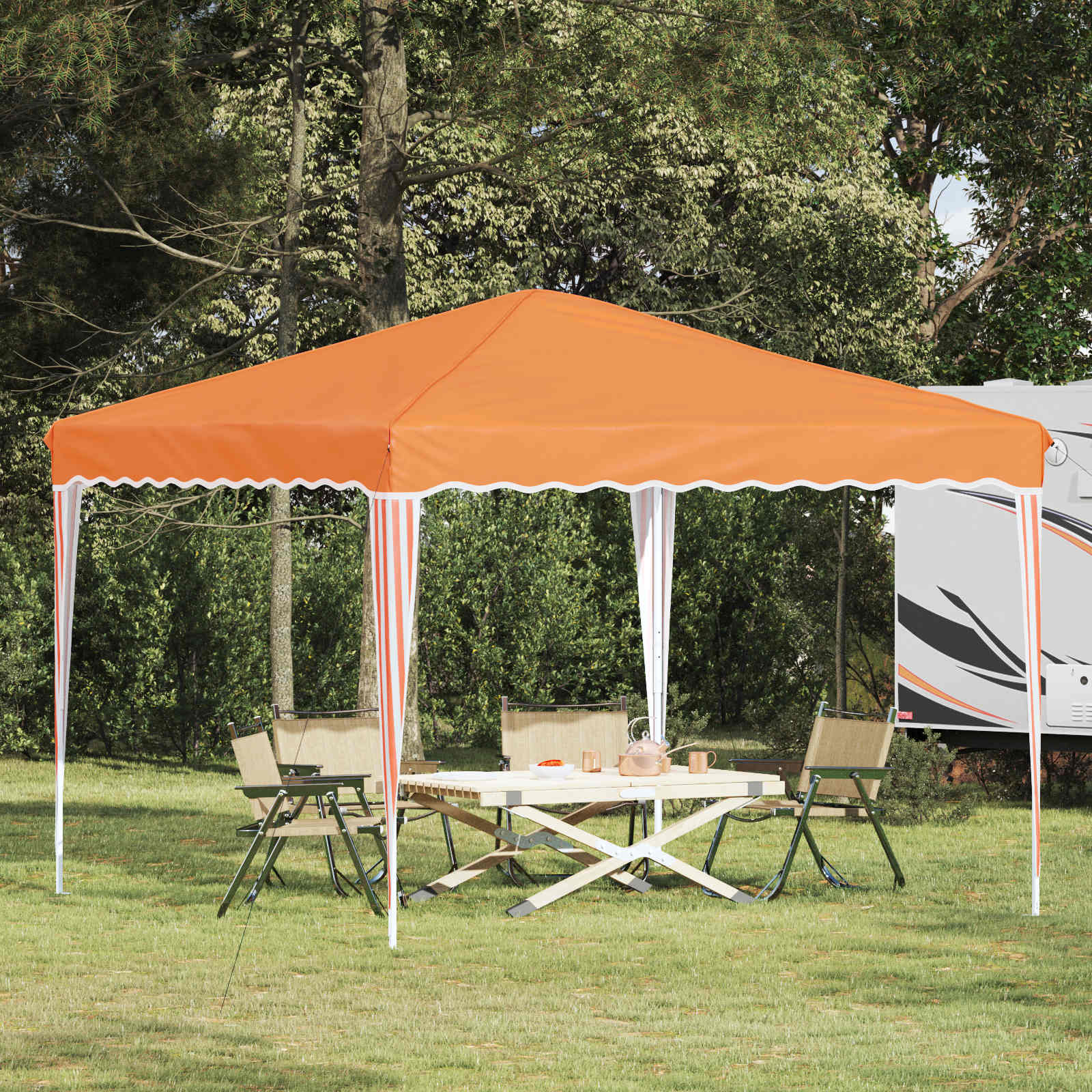Tenda Dobrável para Festas 288 x 288 x 245 cm Azul Tecido Oxford