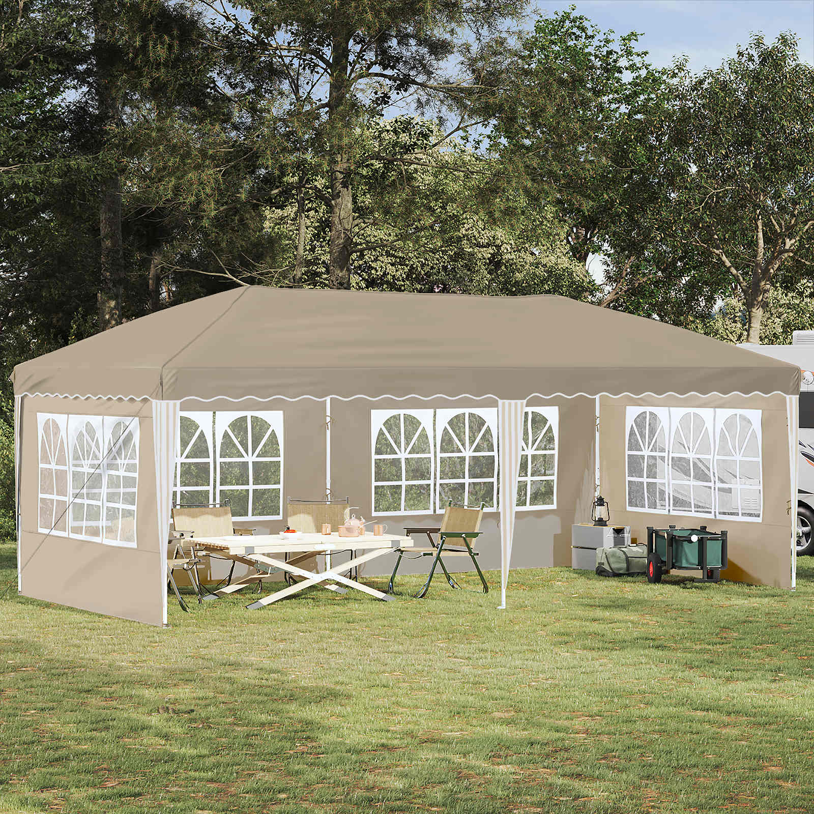 Carpa Plegable para Fiestas 575 x 288 x 245 cm Antracita