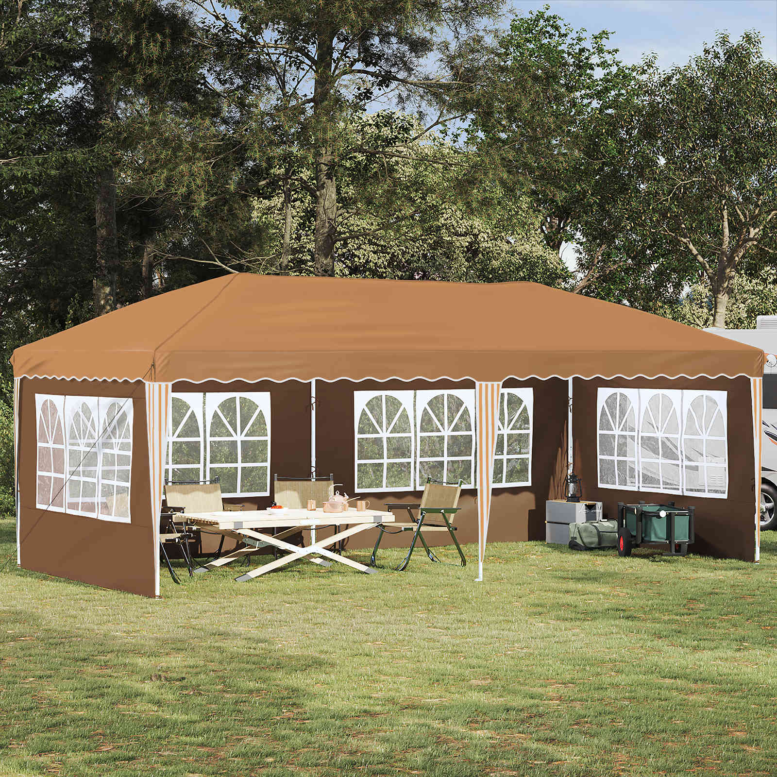 Carpa Plegable para Fiestas 575 x 288 x 245 cm Antracita