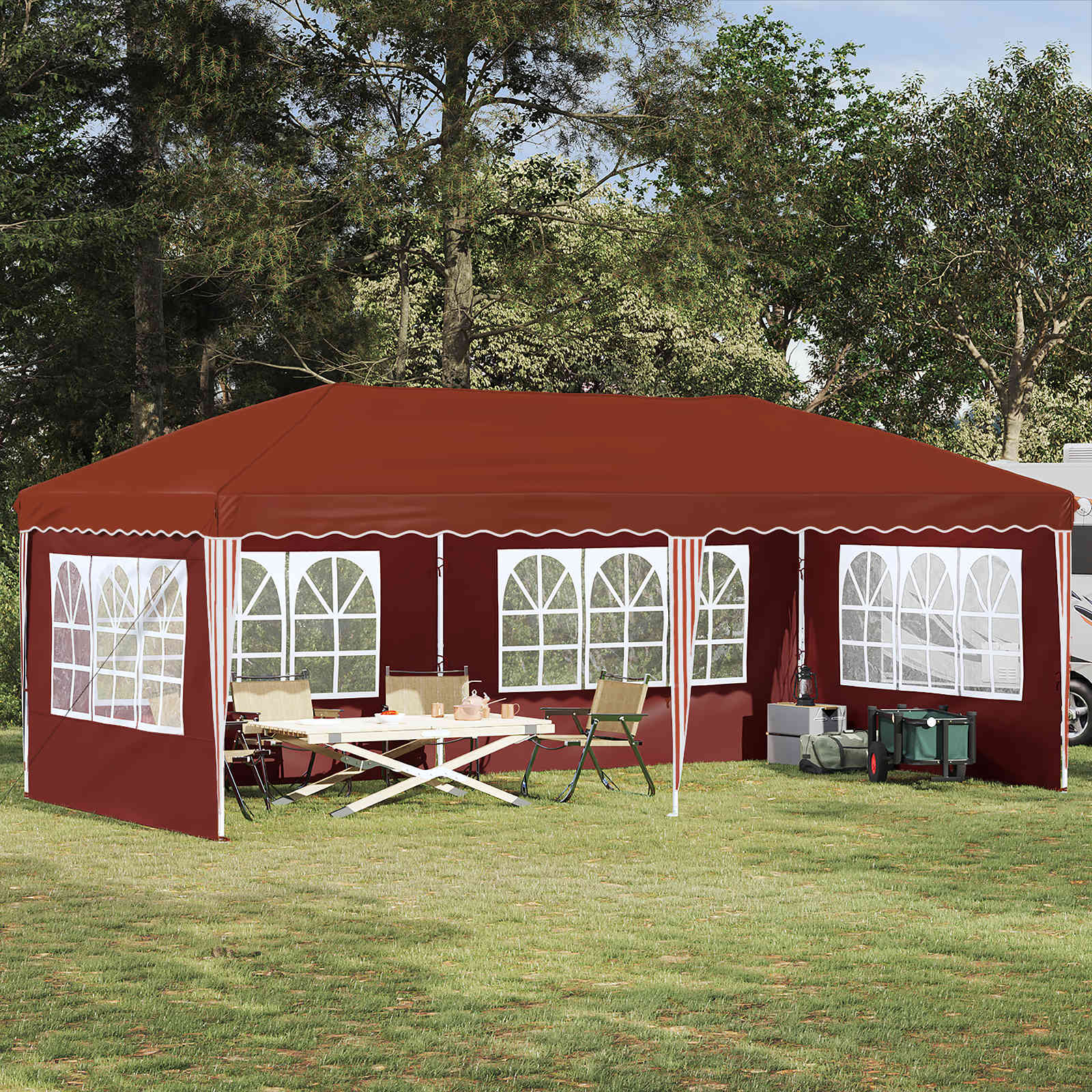 Carpa Plegable para Fiestas 575 x 288 x 245 cm Antracita