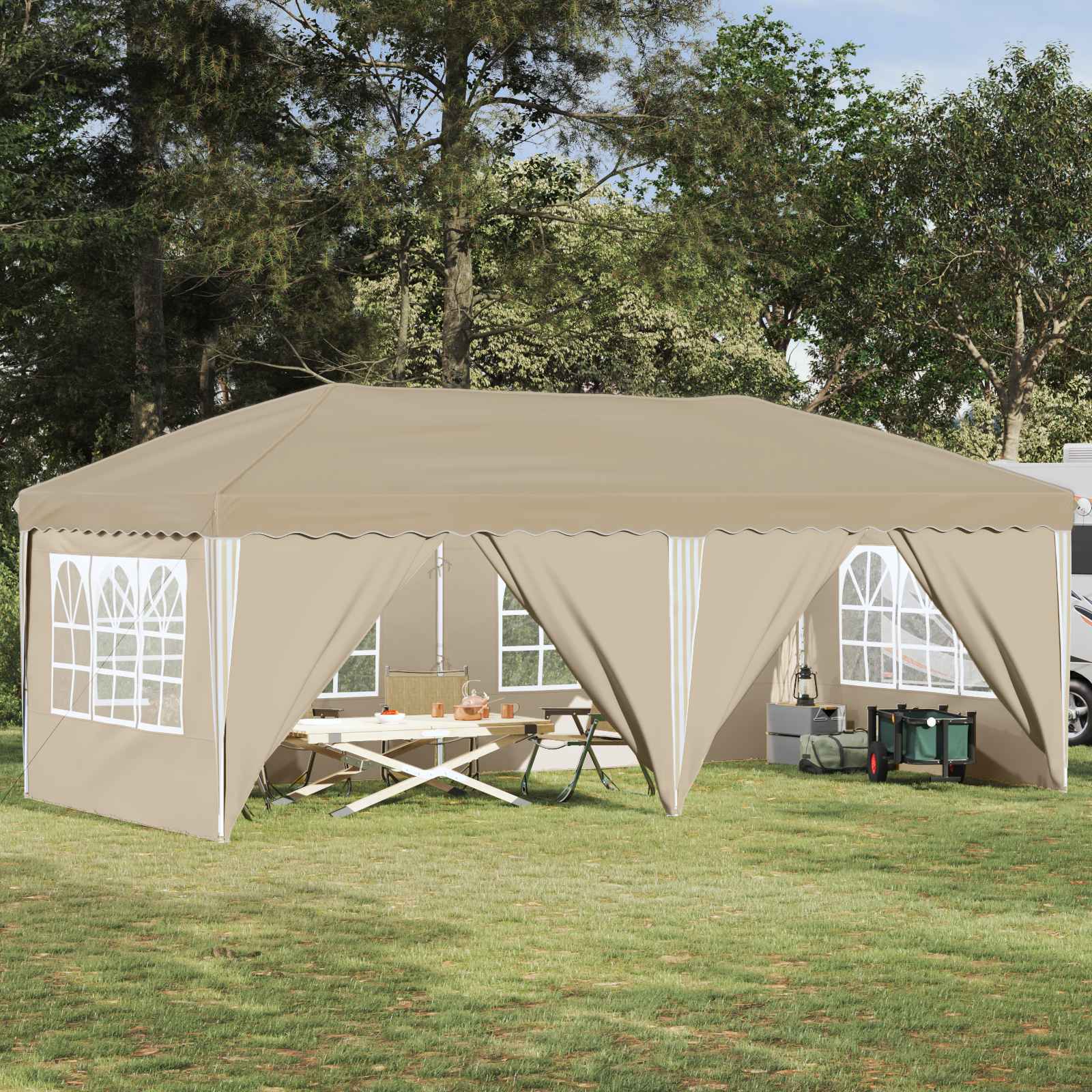 Carpa Plegable para Fiestas 575 x 288 x 245 cm Antracita