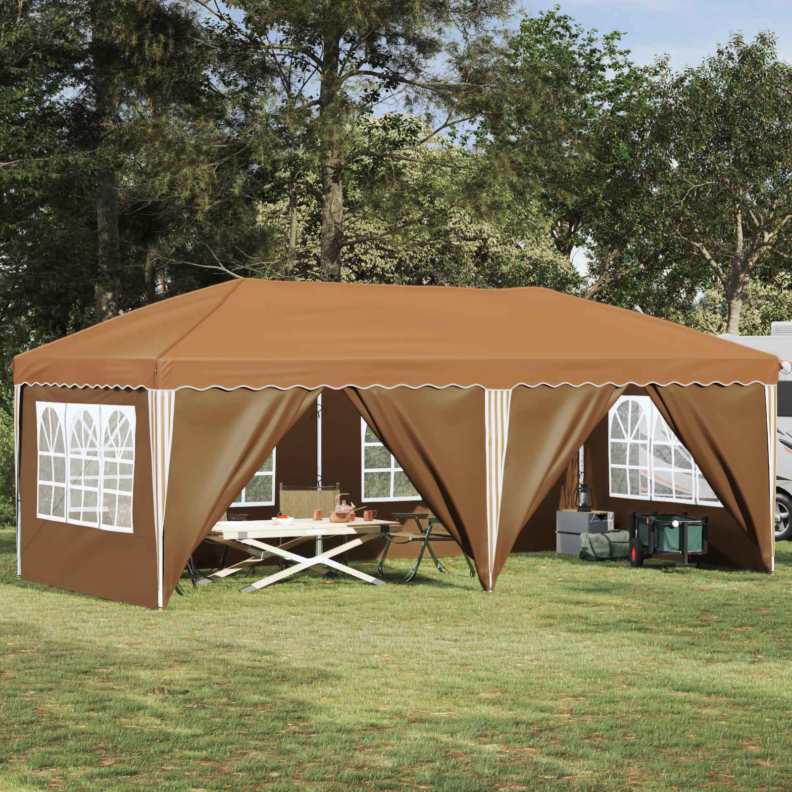 Carpa Plegable para Fiestas 575 x 288 x 245 cm Antracita